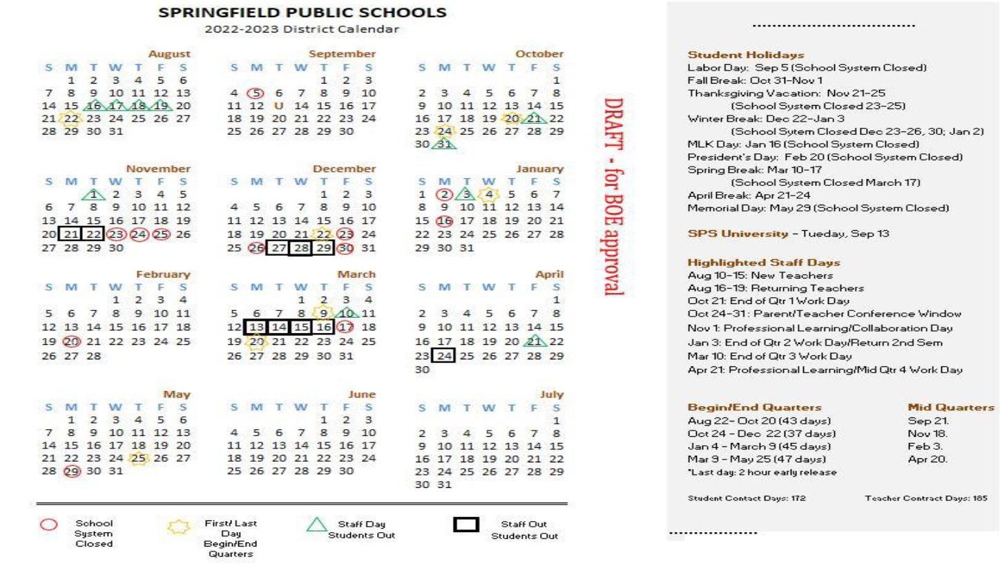 Thanksgiving 2022 Calendar Springfield Public Schools Weighs Thanksgiving Week Off In 2022-23