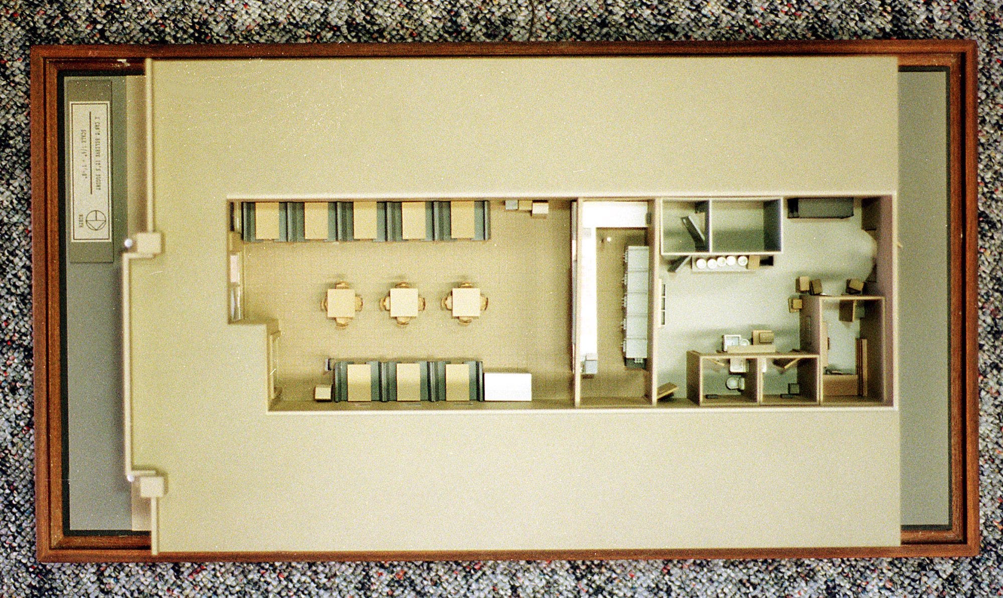 Investigators created a model of the yogurt shop where Jennifer Harbison, 17, Sarah Harbison, 15, Eliza Thomas, 17, and Amy Ayers, 13, were killed Dec. 6, 1991.