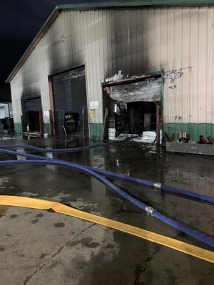 A fire at Kaufman Trailers in the Silver Valley community destroyed the paint building Wednesday night. (Nov. 17, 2021)