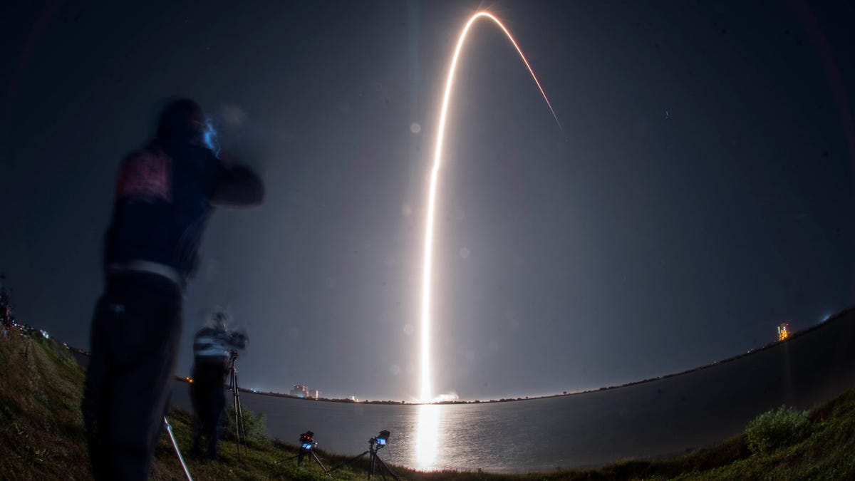 March 11, 2021: A SpaceX Falcon 9 rocket lifts off from Cape Canaveral Space Force Station. The rocket is carrying 60 Starlink communications satellites.