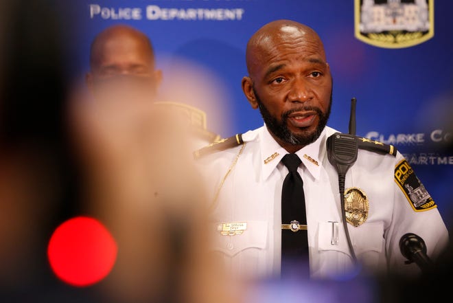Athens-Clarke County Police Chief Cleveland Spruill speaks about the undercover Operation Tourniquet during a news conference on Friday, Nov. 19, 2021, at police headquarters.
