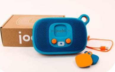 Jooki's wireless speaker for kids streams Spotify playlists set up by parents.