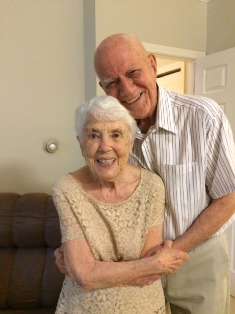 Grace and Ted Curtin at the Village at Duxbury several years ago.