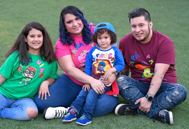 (left to right) Daughter, Isabella Vargas Lopez, 10, mom, Maria "Cami" Lopez, son Santhiago Vargas Lopez, 3, and father Felipe Vargas.