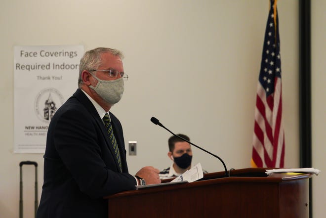 Dr. David Howard with New Hanover County Health & Human Services addresses board members evaluating mask mandates in the county Friday morning, November 12, 2021.
