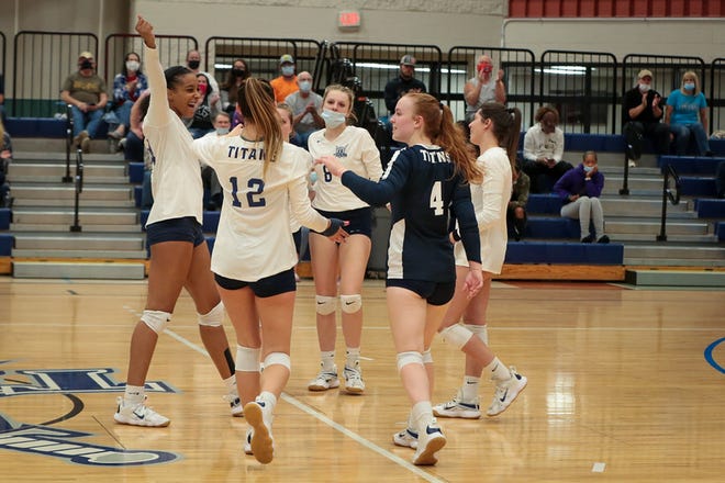 Terra State Community College's women's volleyball team, seen here in October against Lorain Community College, are competing at the national NJCAA Division II championship.

The Titans won their their first match Thursday against Lake-Sumter State College and lost to Parkland College in four sets in a quarterfinal match.

Terra State plays Heartland Community College Friday in the tournament's consolation round.