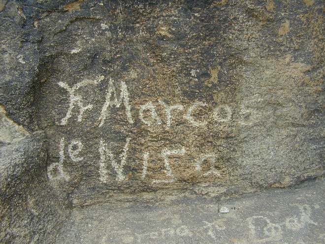 The inscription in the rock at South Mountain Park reads Marcos de Niza, but did the 16th-century Catholic explorer really carve it?