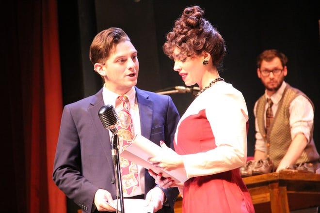 From left, Joshua McGowen, Kara Luther-Chapman and Jared Blount appear in The Pollard Theatre's 2018 production of “It's a Wonderful Life: A Live Radio Play” at the historic downtown Guthrie theater.