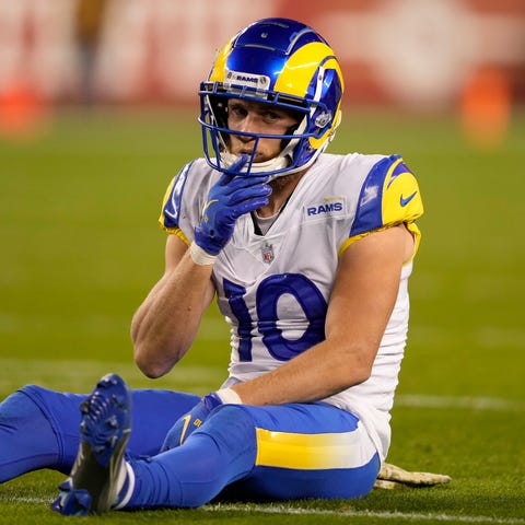 Los Angeles Rams wide receiver Cooper Kupp reacts 