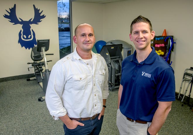 MOOSE Physical Therapy co-owners Jeremy Calame, left, and Jonathan Hamm started their careers at big physical therapy companies, but both men wanted to offer a more personal and connected experience for their patients. They started their own small company called MOOSE, which stands for Men's health Outpatient Orthopedic & Sportsmed Exercise.