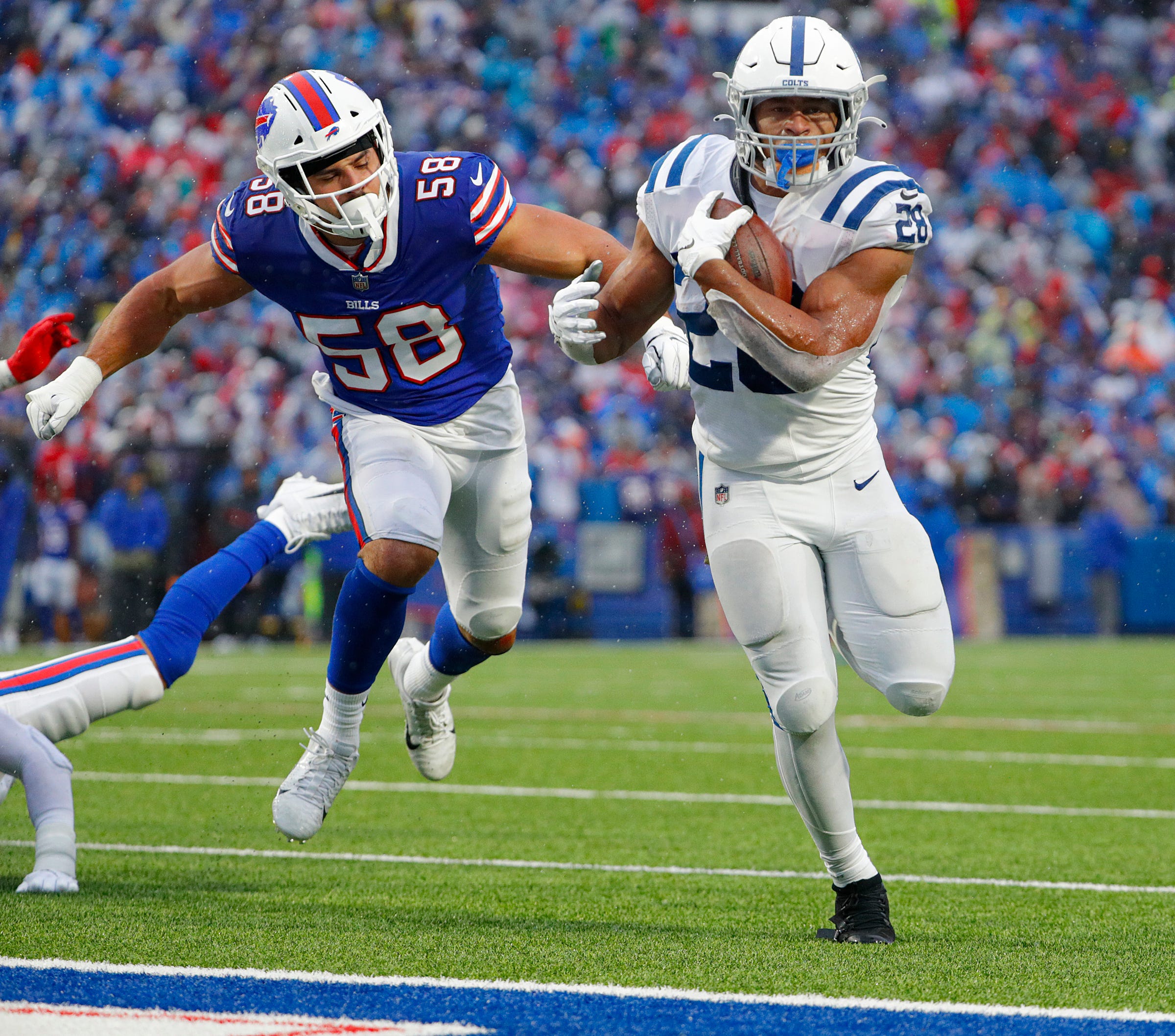 Jonathan Taylor's five-touchdown day powers Colts' rout of Bills