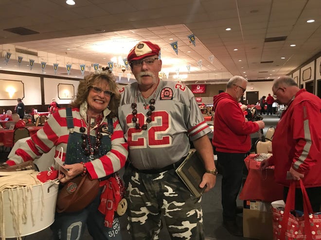 Linda and Yo Mills of Ontario, two of Richland County's biggest Buckeye fans, have attended all 40 Buckeye Bash events.