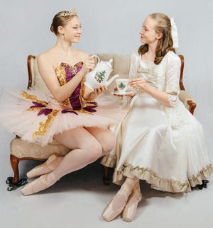 Maggie Anderson (left) as the Sugarplum Fairy, and Mimi Shaw as Clara are ready for the Holmes Center for the Arts' production of "The Nutcracker," which takes place Friday-Sunday, Dec. 10-12, at the Ohio Star Theater in Sugarcreek.