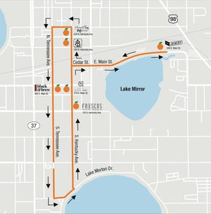 The lunch route for The Squeeze, which will run 11 a.m. to 1 p.m. Monday-Thursday.