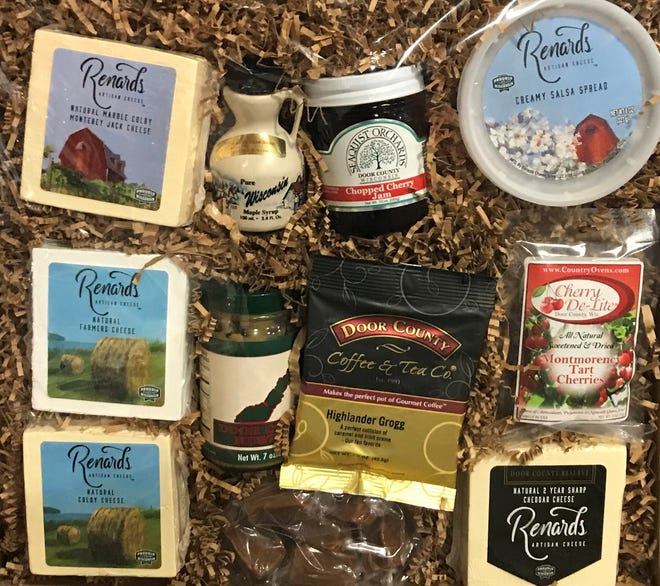 Four homemade cheeses and other food items made on the peninsula are featured in the Door County Special gift box from Renard's Cheese in Sturgeon Bay.  Renard's closed its Algoma retail store Oct. 5 due to staffing issues, but its employees will continue to work at the Sturgeon Bay location.