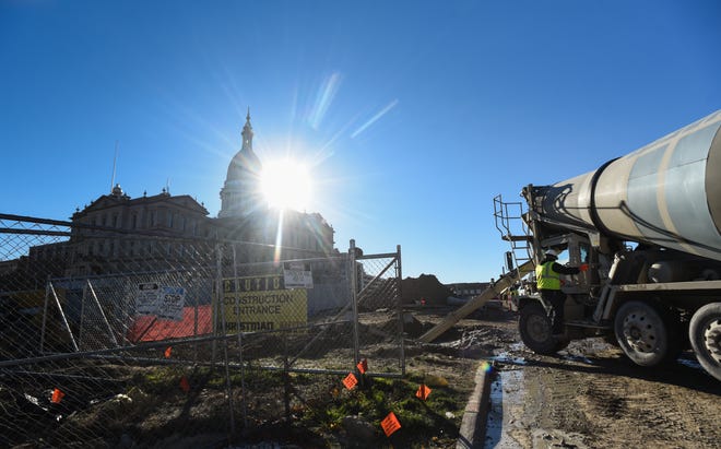 Construction at the State Capitol pictured Tuesday, Nov. 23, 2021.