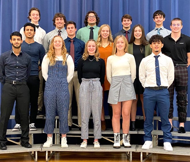 Coldwater students who earned All Conference honors in the Fall- pictured are Front Row: Amine Mohammed-Soccer, Jillian McKinley-Swimming, Charlotte Calhoun-Swimming, Taylor Musselman-Golf, Mukhtar Abdulla-Soccer
Second Row: Zemam Norman-Soccer, Kyle Sheppard-Tennis, Allison Miller-Volleyball, Ellianna Foley-Volleyball, Cameron Torres-Football
Top Row: Joseph Closson-Soccer, Cole Barker-Football, Logan Farmer-Football, Zach Diotte-Football, Myron Lafty-Cross Country
Missing: John Aerts-Cross Countr