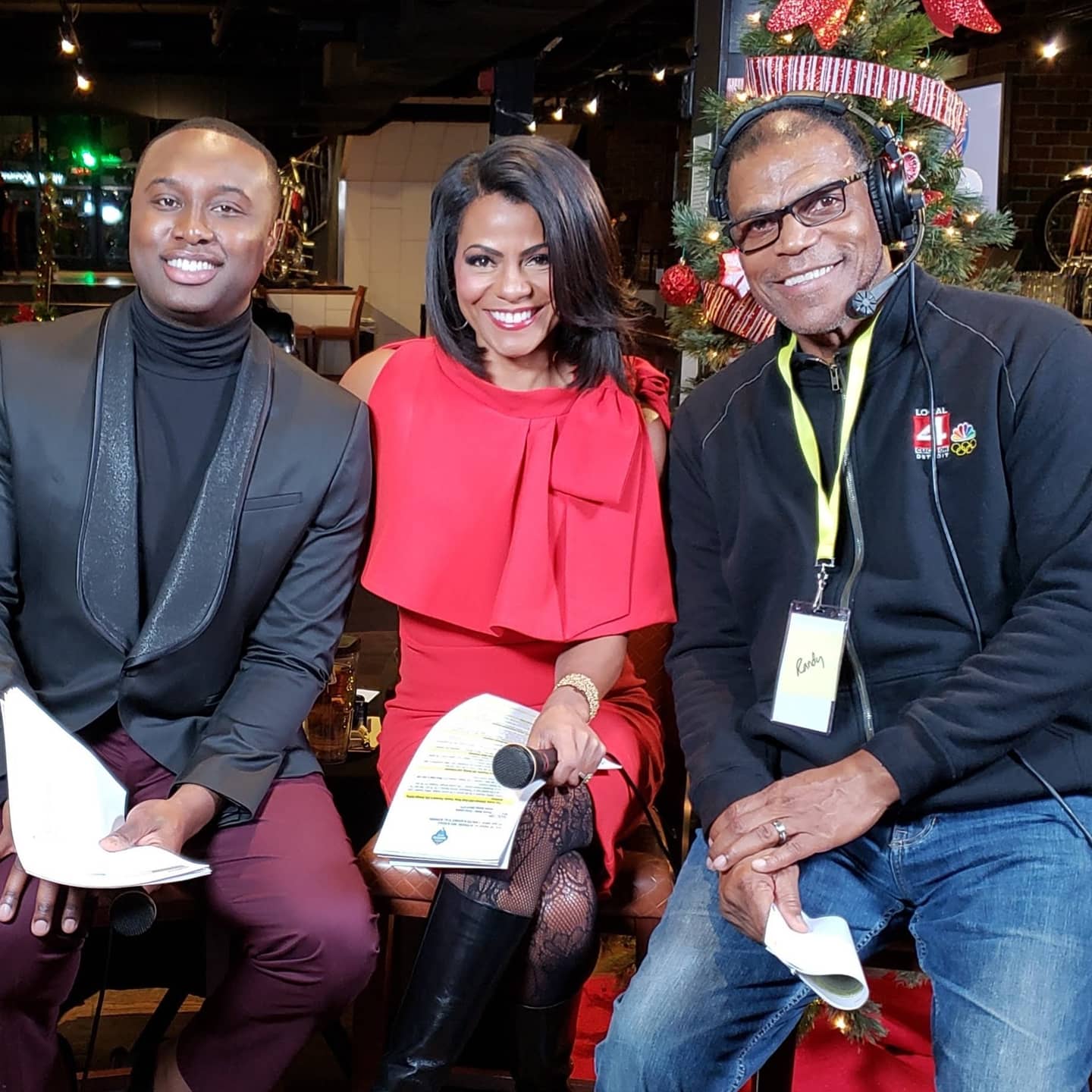 As a morning news director at WDIV, Detroit native Randy Henry, right, was accustomed to arriving at the station's downtown studios to work with on-air talent, including Evrod Cassimy, left, and Rhonda Walker.