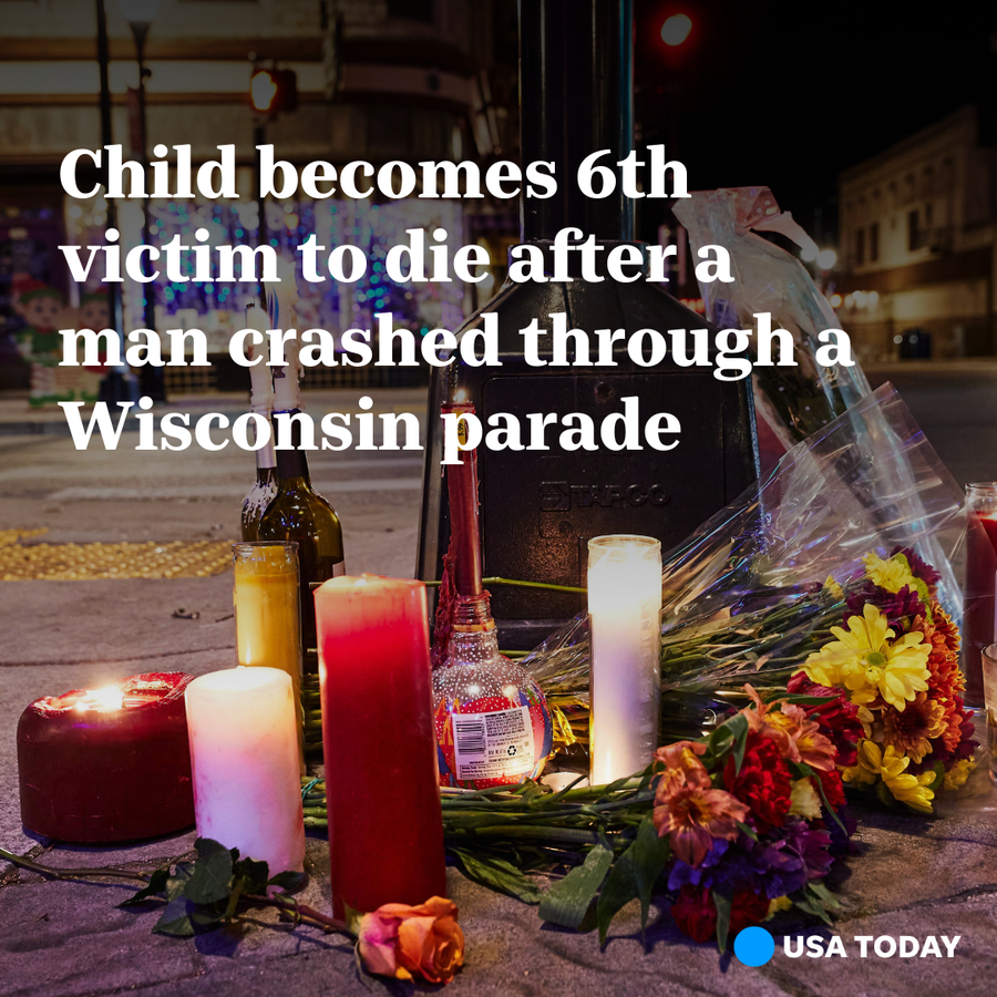 A sixth victim, a child, has died after a man drove an SUV into a Christmas parade route in Wisconsin on Sunday, authorities said.