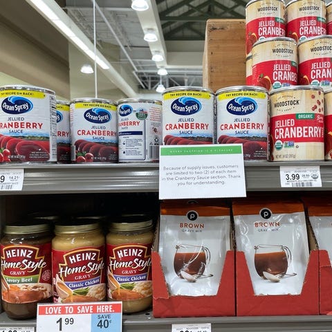 Cranberry sauce on display at a Publix store in Fl