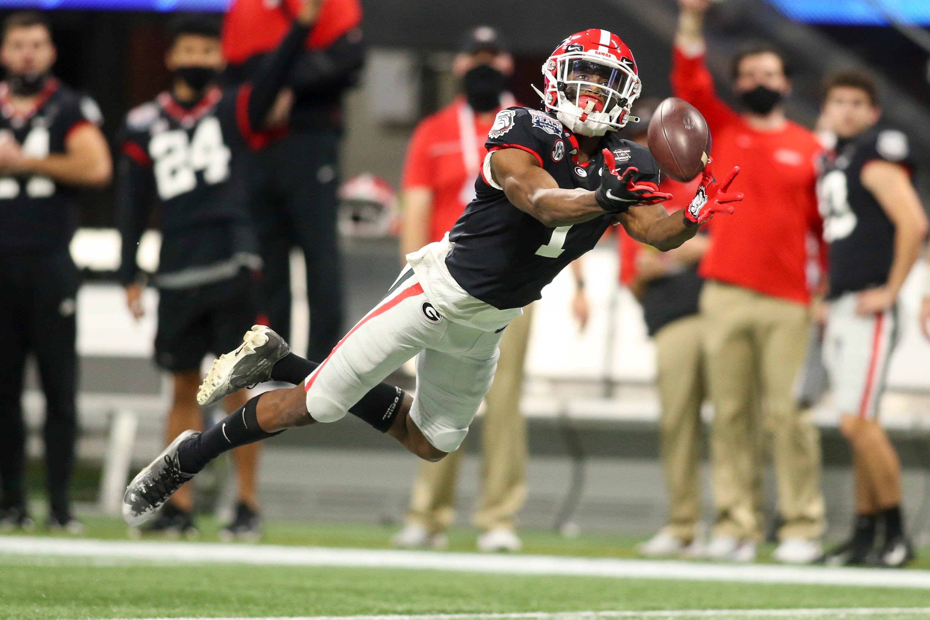 Georgia football star wide receiver George Pickens makes season debut