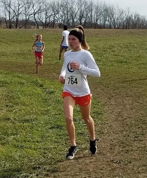 Claymont's Kali Wallace finished 4th at the Middle School Cross Country National Championship.