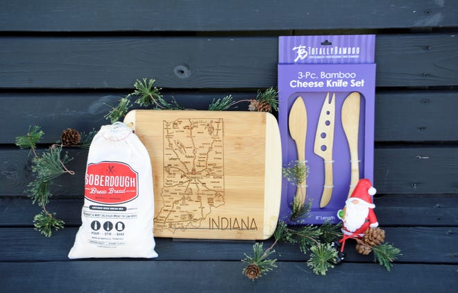 Soberdough bread mixes, a bamboo cutting board and cheese knife set from Thyme in the Kitchen will help with holiday entertaining.