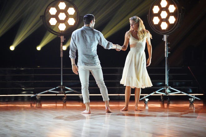 Canton native Amanda Kloots dances with Alan Bersten to her husband's song "Live Your Life" in the semifinals on "Dancing with the Stars" Nov. 15.