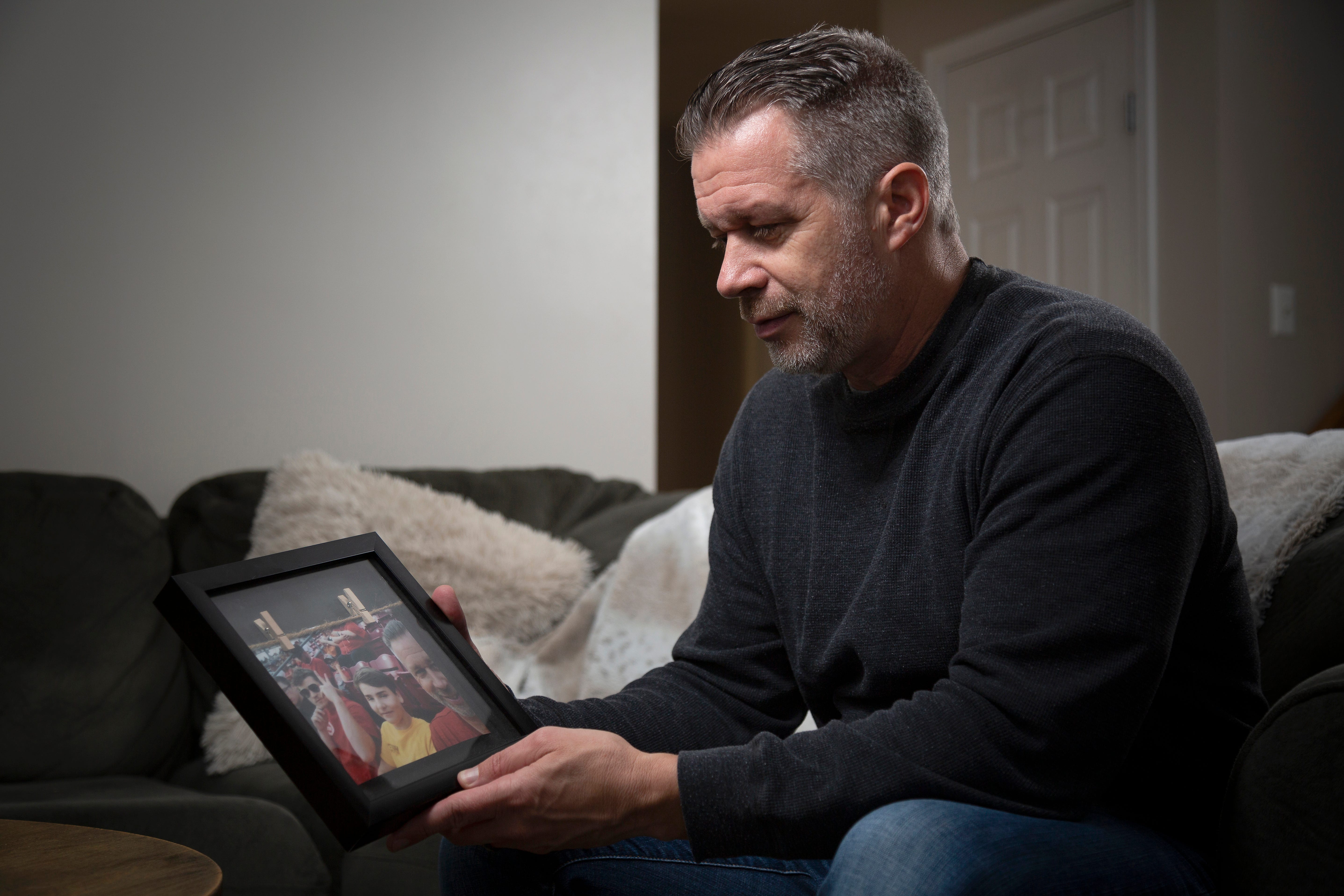 Craig Macke, father of homicide victim Luke Macke, in his home in Green Township home. Luke was fatally shot on June 24.