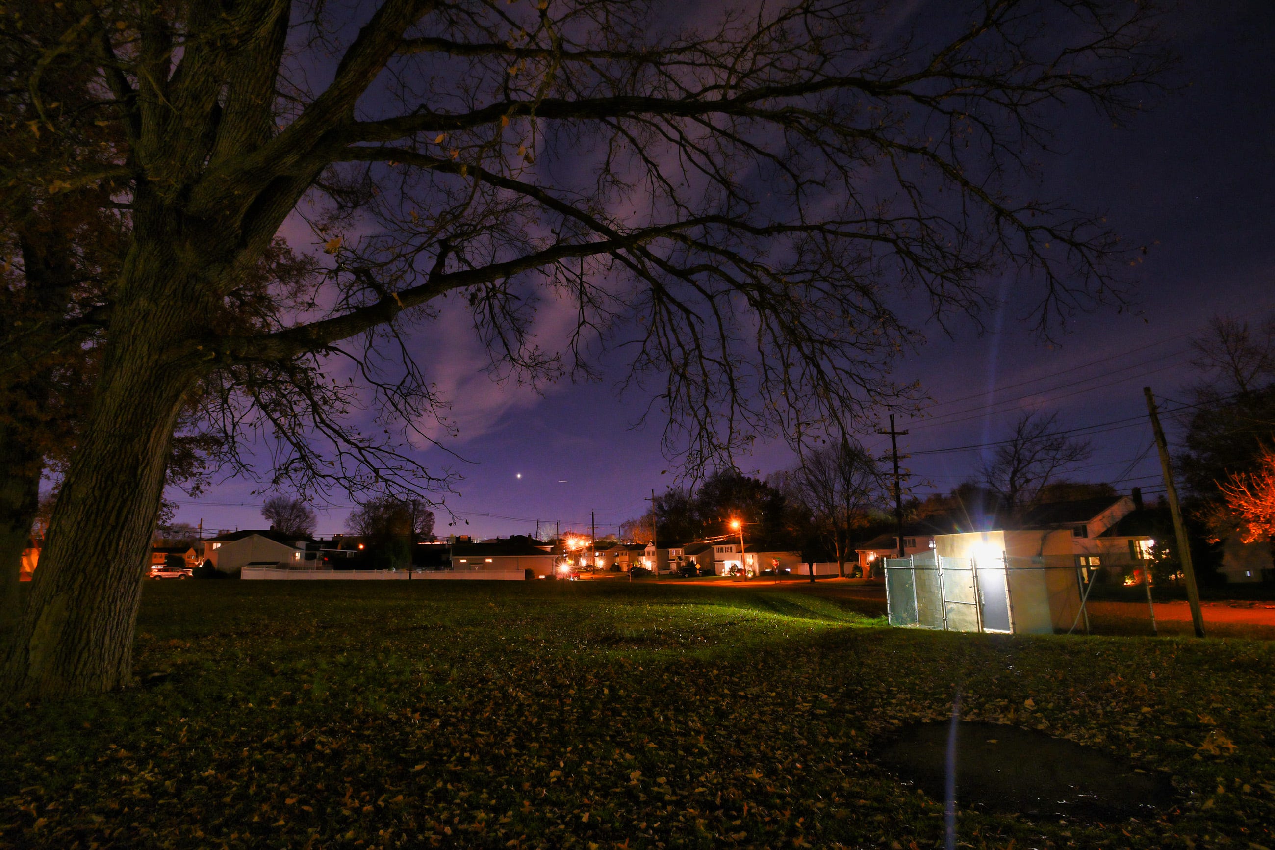 A night scene at the Westmoreland Park in Fair Lawn on 11/22/21.