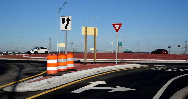 The LaPlaisance Road bridge over I-75 in Monroe Township has opened with two roundabouts. It's been closed for months.