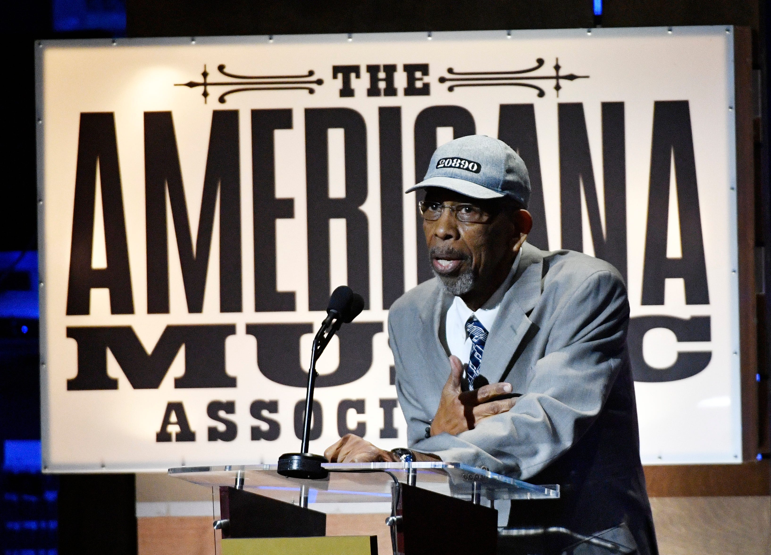 Ernest "Rip" Patton accepts the Inspiration Award at the Americana Music Honors & Awards on Sept. 11, 2019, at the Ryman Auditorium in Nashville, Tenn.