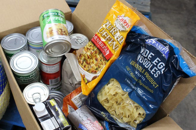 Items in need at the River Valley Regional Food Bank, 1617 South Zero St. in Fort Smith, include pasta, canned vegetables and stove top stuffing.