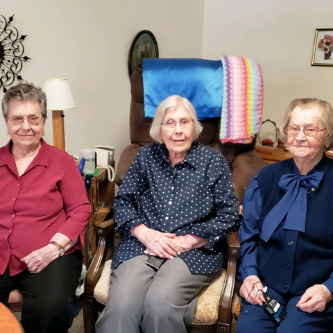 Sisters Frances Kompus, age 100, Lucy Pochop, 102,
