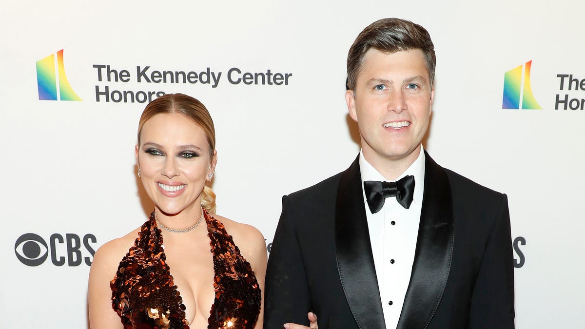Scarlett Johansson and Colin Jost attend the 44th Kennedy Center Honors at The Kennedy Center on December 05, 2021 in Washington, DC.