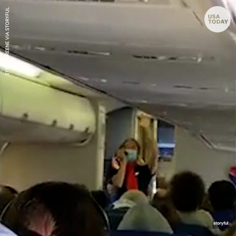 Flight attendant raps pre-flight instructions