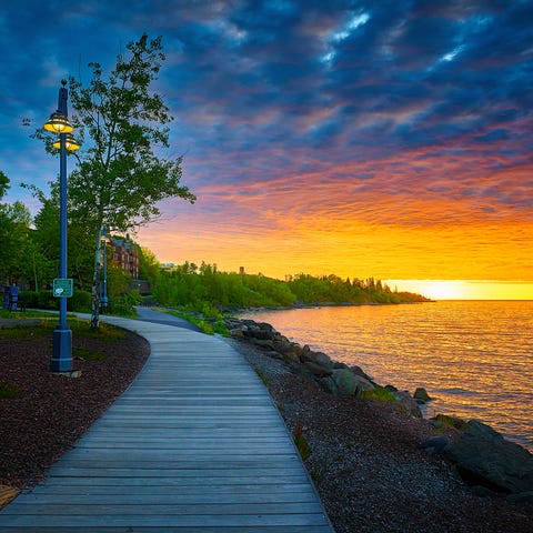 Duluth's scenic Lakewalk offers stunning views of 