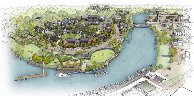 A rendering of the reimagined Dover waterfront.