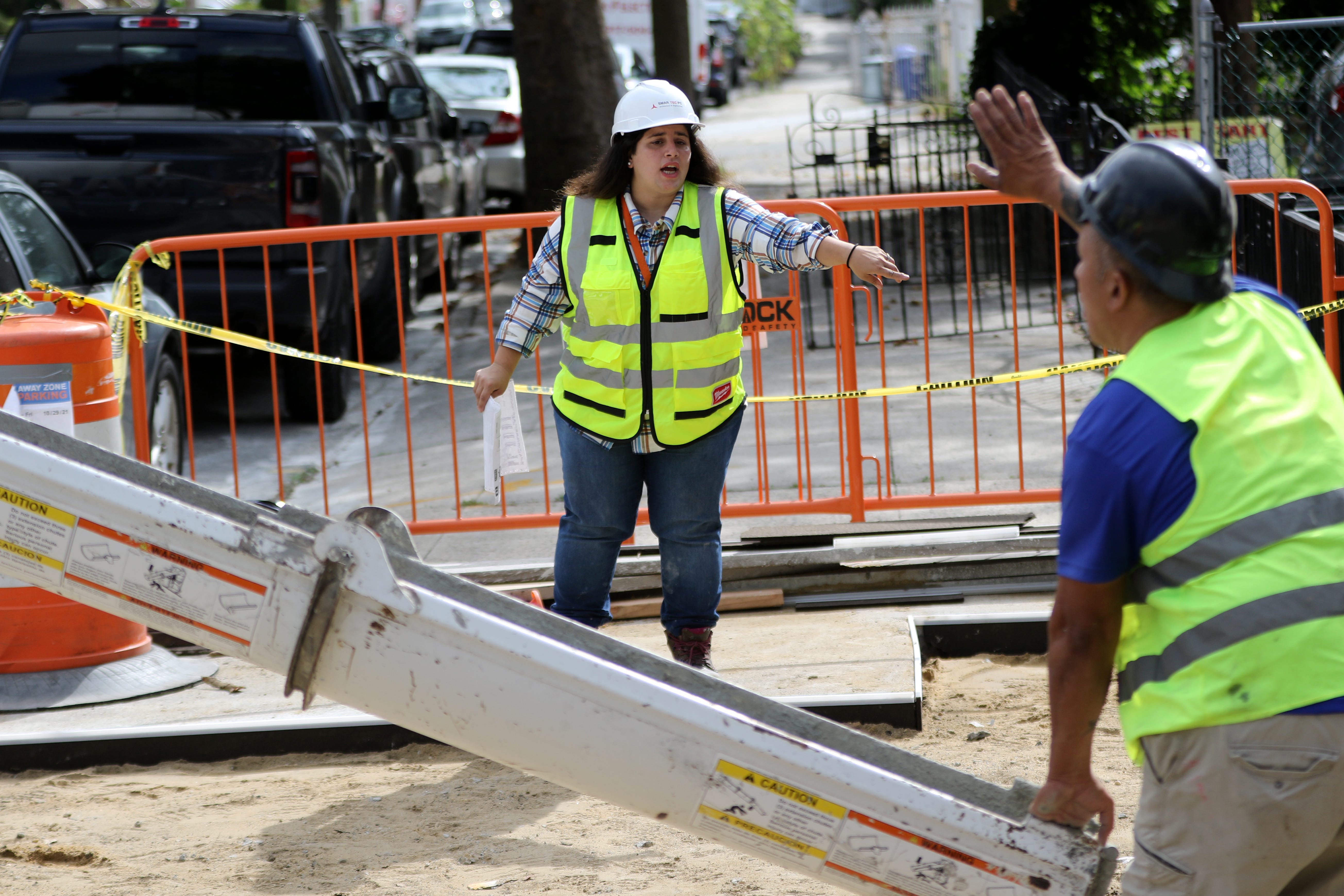 Sandy Khabbazeh Thoma is shown as she works at the 4100 block of Edson Ave. in the Bronx. Khabbazeh Thoma works as an Office Engineer/Inspector with SMARTEC PC. Tuesday, October 12, 2021