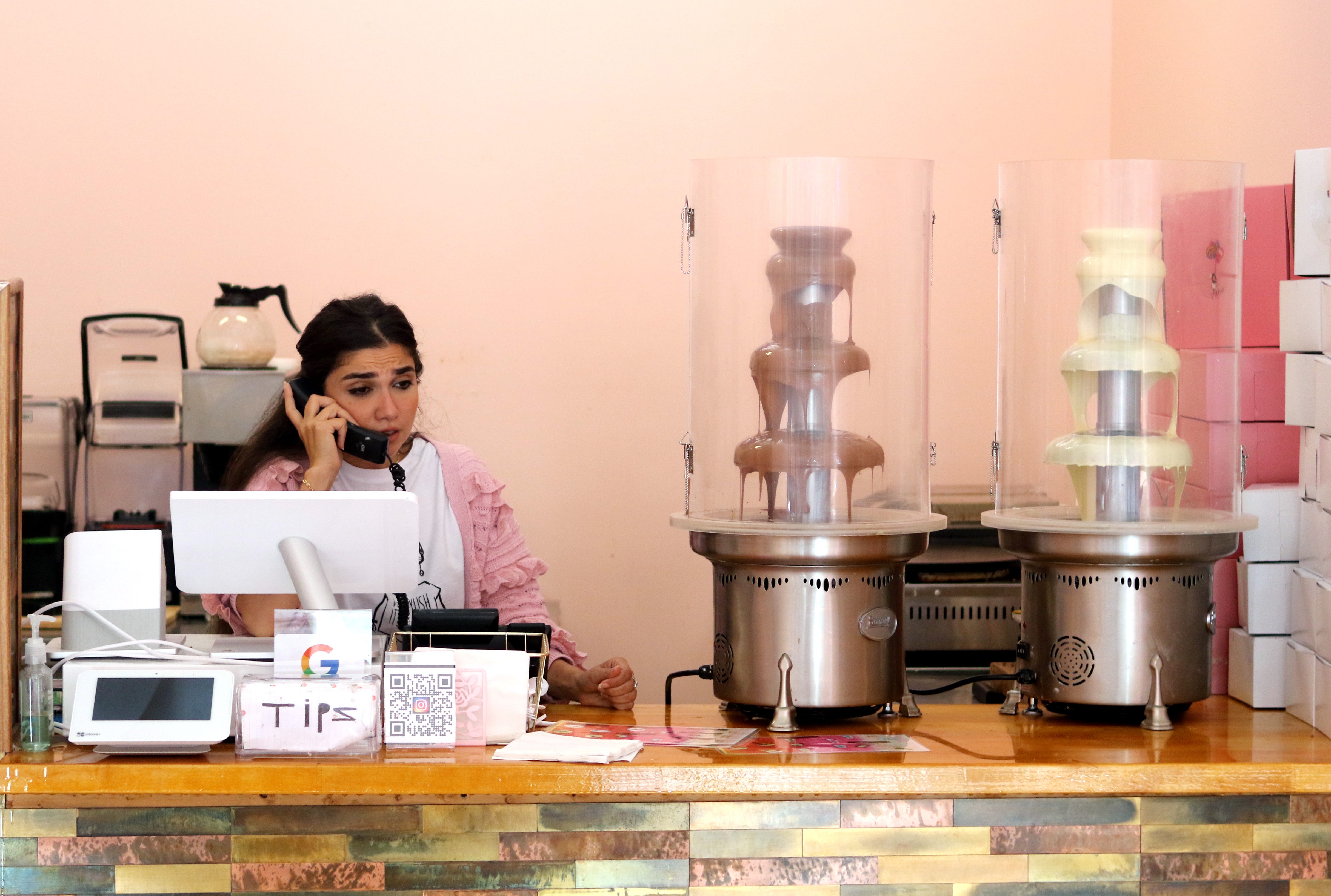 Noura Oudeh works at the family owned business, Dr Fruit, a dessert spot in south Paterson. Thursday September 30, 2021