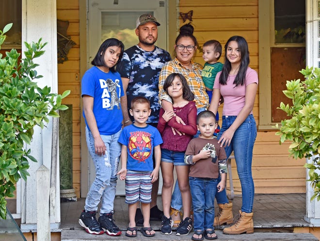 Deisy Carranco, 34, of Arcadia and her husband Jonathan Casas with her six children, Dylana, 17, Jonathan Jr., 5, Cataleya, 7, Nathaniel, 4, Castiel, 15 months old, and Gizel, 13, were all nearly killed in a horrible car accident in late October, when they were hit by a drunk driver.
