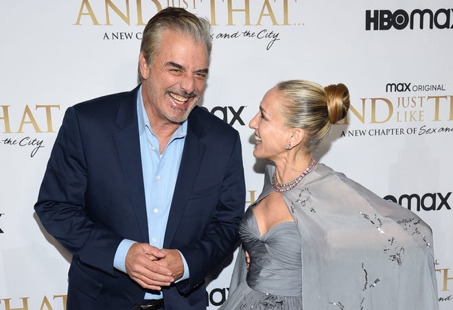 Chris Noth, left, and Sarah Jessica Parker attend the premiere of HBO's "And Just Like That" at the Museum of Modern Art on Wednesday, Dec. 8, 2021, in New York.