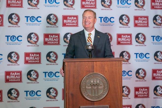Seminole Boosters President/CEO Michael Alford was introduced as the next Florida State Director of Athletics Friday, Dec. 10, 2021.
