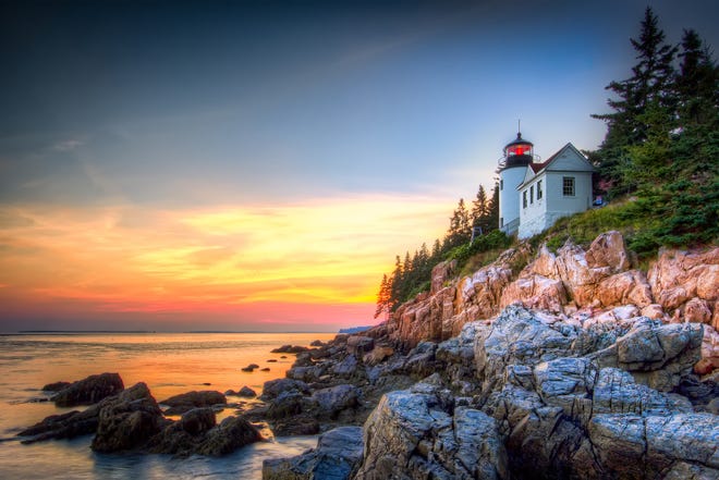 Maine's Acadia National Park is located about 160 miles from Portland along the coast of Maine.