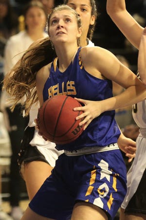 Angelo State University's Blakely Gerber gets ready to shoot against Harding at the ASU Thanksgiving Classic at the Junell Center on Friday, Nov. 26, 2021.