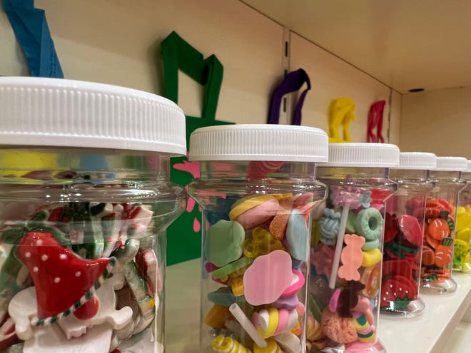 Some of the "toppings" provided at Slime World.