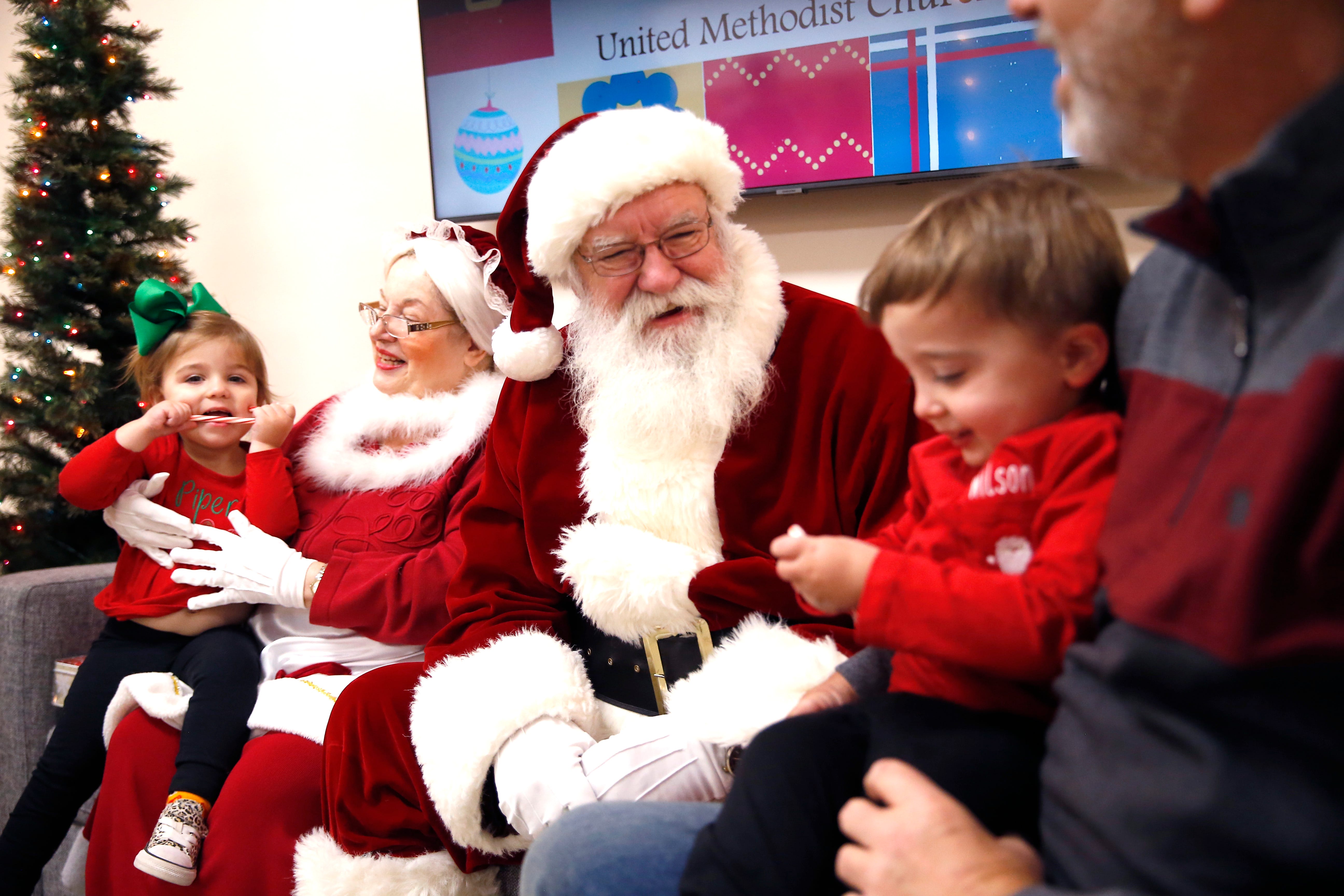 #39 Santa on a Fire Truck #39 visits Edmond church