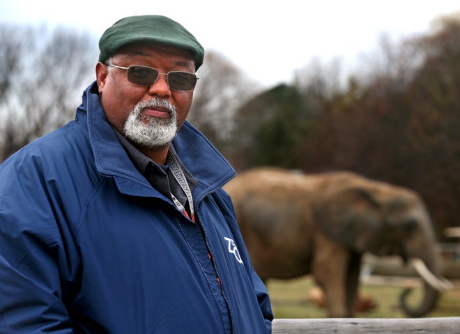 Amos Morris began his job as the Milwaukee County Zoo's director in August. Morris has often been involved in elephant care.