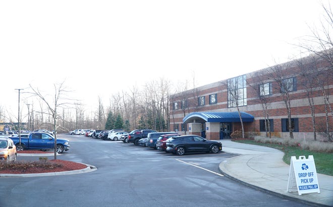 Detroit Catholic Central's new building addition is to be constructed in the left portion of this photo, taking over most of the parking lot.