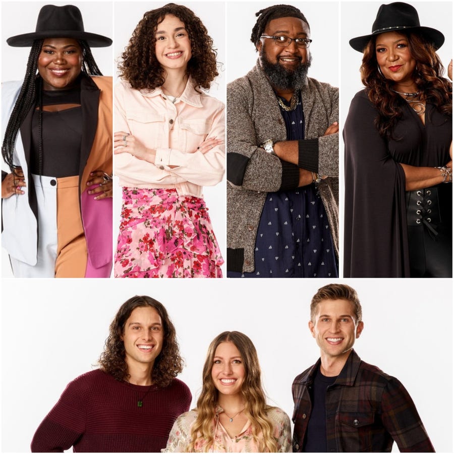"The Voice" five finalists – (bottom) sibling trio Girl Named Tom; (top, L-R) Jershika Maple, 24; Hailey Mia, 14; Paris Winningham, 32; and Wendy Moten, 57.